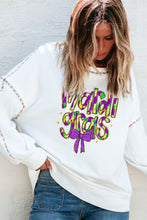 Load image into Gallery viewer, MARDI GRAS Round Neck Long Sleeve Sweatshirt