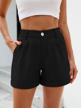 Load image into Gallery viewer, Roll Trim Half Elastic Waist Shorts