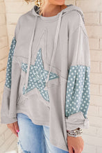 Load image into Gallery viewer, Floral Patchwork Star Pattern Drawstring Hoodie