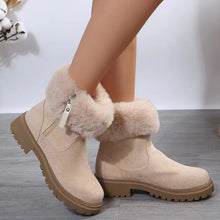 Load image into Gallery viewer, Suede Faux Fur Boots with Side Zipper