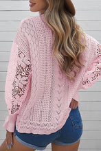 Load image into Gallery viewer, Openwork Round Neck Long Sleeve Sweater