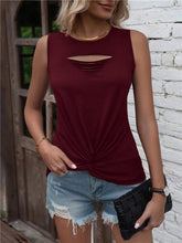 Load image into Gallery viewer, Cutout Twisted Round Neck Tank