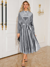 Load image into Gallery viewer, Tie Waist Long Sleeve Midi Dress