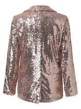 Load image into Gallery viewer, Sequin Lapel Collar Long Sleeve Blazer