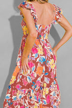 Load image into Gallery viewer, Tiered Ruffled Printed Sleeveless Dress