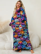 Load image into Gallery viewer, Fuzzy Pocketed Long Sleeve Hooded Lounge Dress