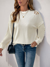 Load image into Gallery viewer, Perfee Cutout Round Neck Long Sleeve Sweatshirt