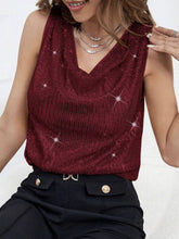 Load image into Gallery viewer, Sequin Cowl Neck Tank