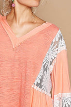 Load image into Gallery viewer, POL Lace Detail V-Neck Flare Sleeve Blouse