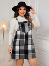 Load image into Gallery viewer, Plus Size Plaid Wide Strap Overall Dress