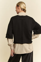 Load image into Gallery viewer, Davi &amp; Dani Faux Layered French Terry Contrast Top