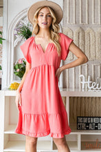 Load image into Gallery viewer, Reborn J Ruffled Notched Cap Sleeve Dress