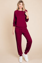 Load image into Gallery viewer, Super Lady Round Neck Raglan Sleeve Top and Pants Lounge Set