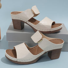 Load image into Gallery viewer, PU Leather Block Heel Sandals