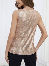 Load image into Gallery viewer, Sequin Cowl Neck Tank