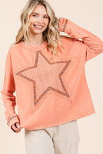 Load image into Gallery viewer, Mittoshop Mineral Wash Star Patch Long Sleeve T-Shirt