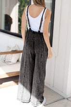 Load image into Gallery viewer, Frayed Exposed Seam Wide Leg Denim Overalls