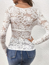 Load image into Gallery viewer, Lace V-Neck Long Sleeve Top