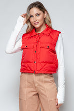 Load image into Gallery viewer, Snobbish Snap Down Quilted Crop Vest