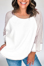 Load image into Gallery viewer, Striped Round Neck Raglan Sleeve Top