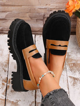 Load image into Gallery viewer, Contrast Suede Platform Loafers