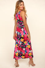 Load image into Gallery viewer, Haptics Pocketed Floral Round Neck Sleeveless Midi Dress