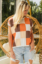 Load image into Gallery viewer, BiBi Color Block Checkered Sweater Vest