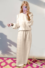 Load image into Gallery viewer, Double Take Texture Long Sleeve Top and Wide Leg Pants Set