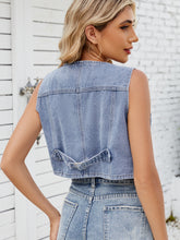 Load image into Gallery viewer, V-Neck Button Down Denim Vest