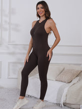 Load image into Gallery viewer, Half Zip Wide Strap Active Jumpsuit