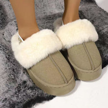 Load image into Gallery viewer, Plush Platform Slippers with Letter Strap