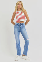 Load image into Gallery viewer, RISEN Full Size Distressed High-Rise Ankle Straight Jeans