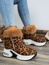 Load image into Gallery viewer, Side Zipper Leopard Platform Boots