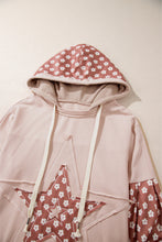 Load image into Gallery viewer, Floral Patchwork Star Pattern Drawstring Hoodie