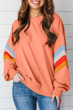 Load image into Gallery viewer, Contrast Round Neck Long Sleeve Sweatshirt