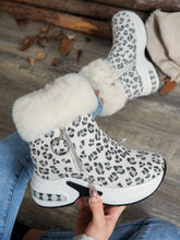 Load image into Gallery viewer, Side Zipper Leopard Platform Boots