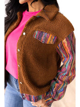 Load image into Gallery viewer, Brown Sherpa with Multi-Colored Sleeves