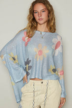 Load image into Gallery viewer, POL Flower Dropped Shoulder Long Sleeve Knit Top