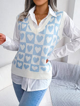 Load image into Gallery viewer, Heart V-Neck Sweater Vest