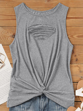 Load image into Gallery viewer, Cutout Twisted Round Neck Tank