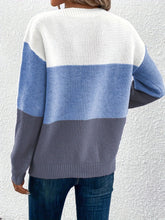 Load image into Gallery viewer, Color Block Boat Neck Sweater