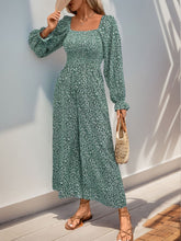 Load image into Gallery viewer, Perfee Smocked Printed Long Sleeve Wide Leg Jumpsuit