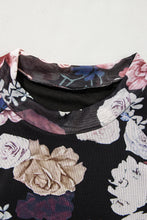 Load image into Gallery viewer, Floral Mock Neck Long Sleeve Mesh Top