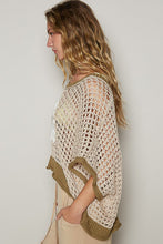 Load image into Gallery viewer, POL Hollow Out Flower Half Sleeve Knit Cover Up