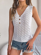 Load image into Gallery viewer, Openwork V-Neck Knit Vest