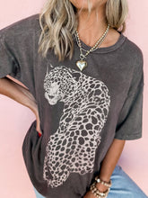 Load image into Gallery viewer, Cheetah Mineral Wash Round Neck Half Sleeve T-Shirt