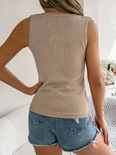 Load image into Gallery viewer, Openwork V-Neck Knit Vest