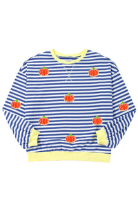 Pumpkin Striped Long Sleeve Sweatshirt