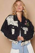 Load image into Gallery viewer, POL Crochet Patch Embroidered Button Up Jacket