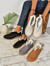 Load image into Gallery viewer, Faux Fur Round Toe Flat Sneakers